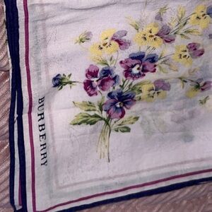 Burberry Floral Bouquet Scarf with Yellow and Purple Accents